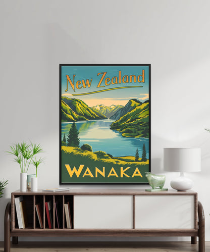 New Zealand Vintage Travel Poster  - Nature's Masterpiece