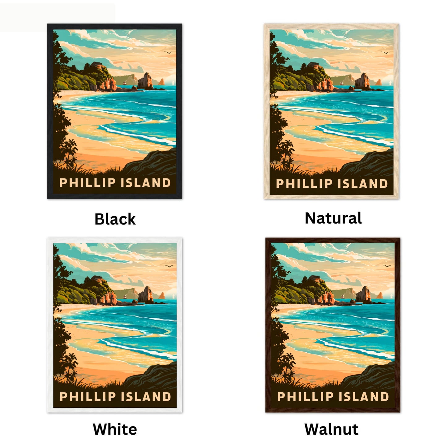 Phillip Island Vintage Travel Poster - Coastal Paradise