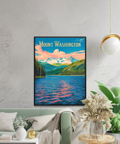 Mount Washington Vintage Travel Poster - Summit Serenity