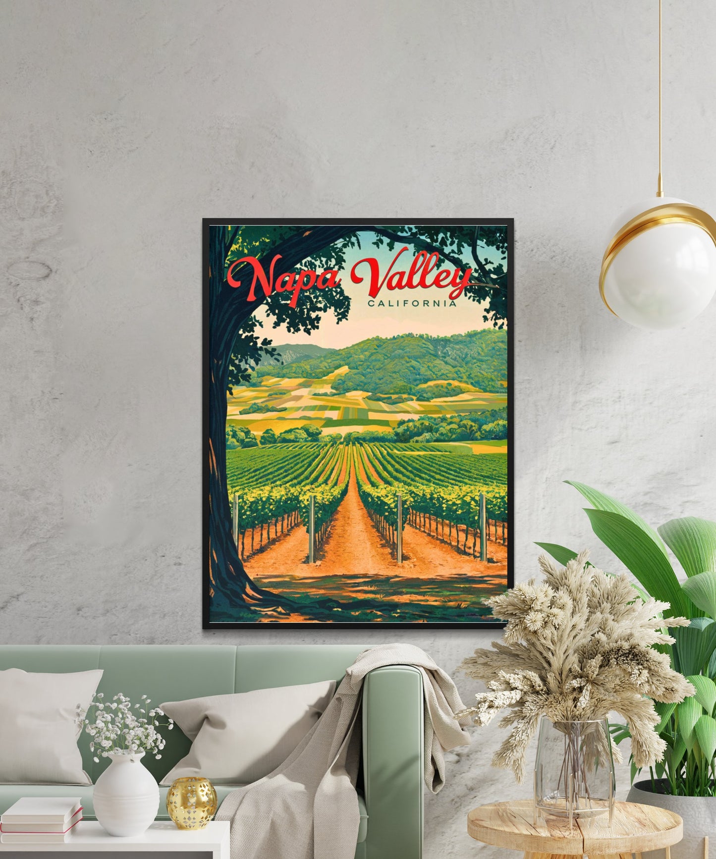 Napa Valley Vintage Travel Poster - Timeless Wine Country Elegance