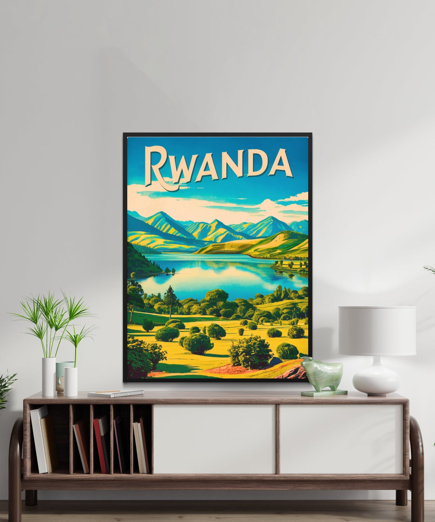 Rwanda Vintage Travel Poster