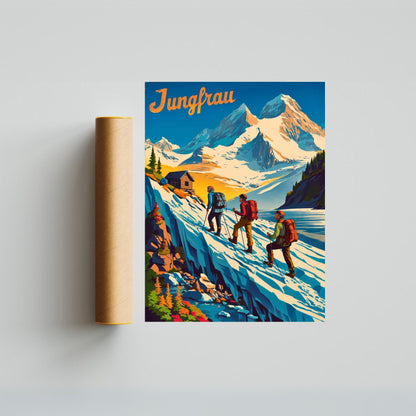 Jungfrau Vintage Travel Poster