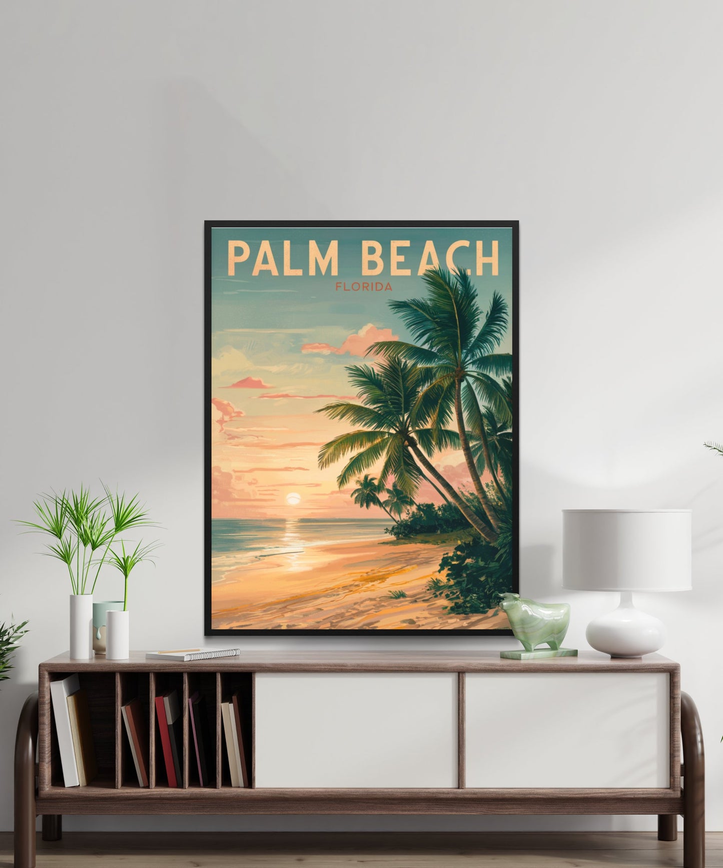 Palm Beach Vintage Travel Poster - Tropical Glamour