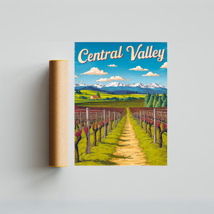 Central Valley Vintage Travel Poster