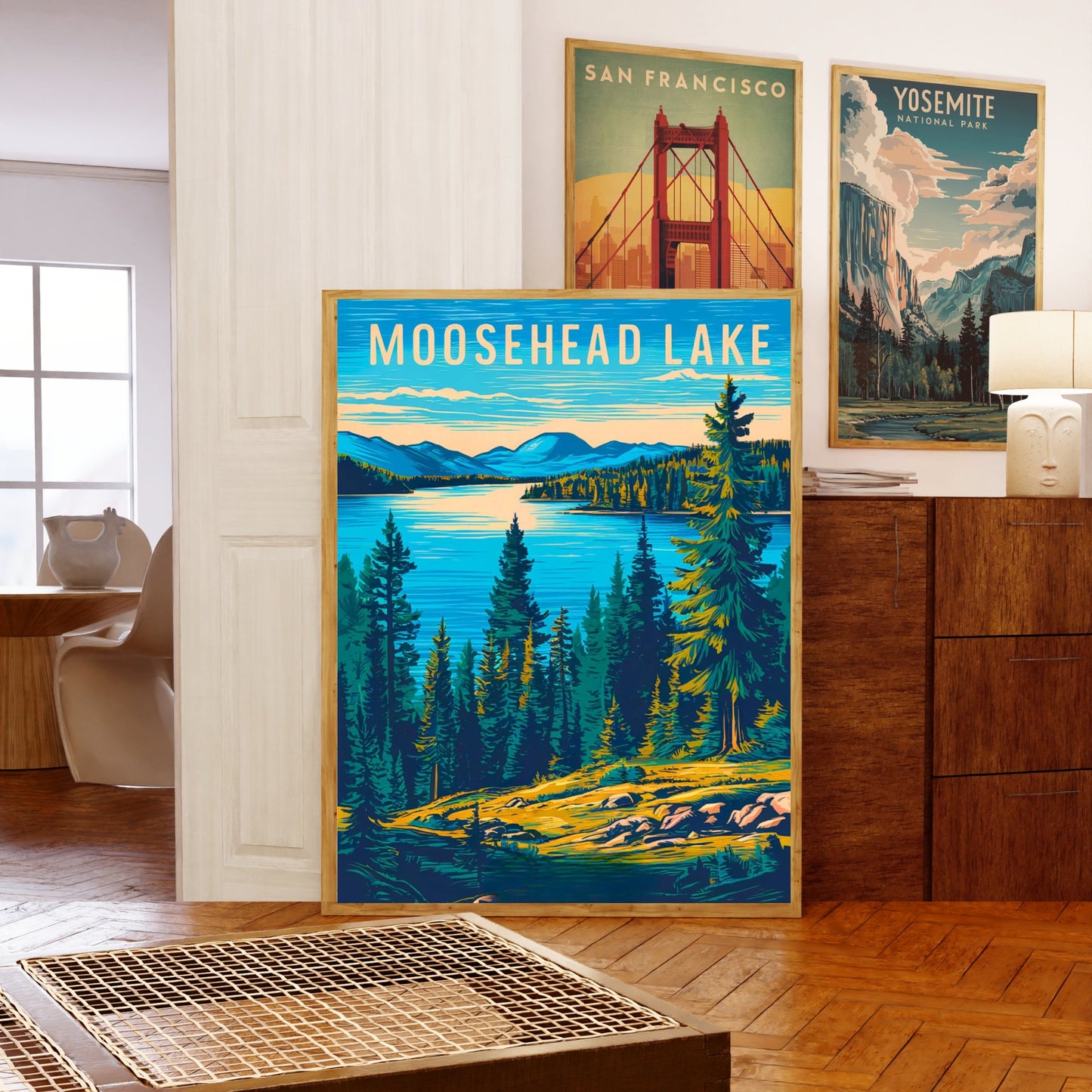 Moosehead Lake Vintage Travel Poster - Majestic Moose