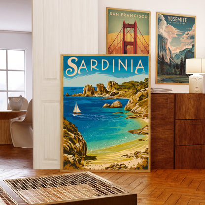 Sardinia Vintage Travel Poster