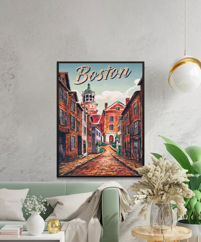 Boston Vintage Travel Poster - Timeless Cityscape