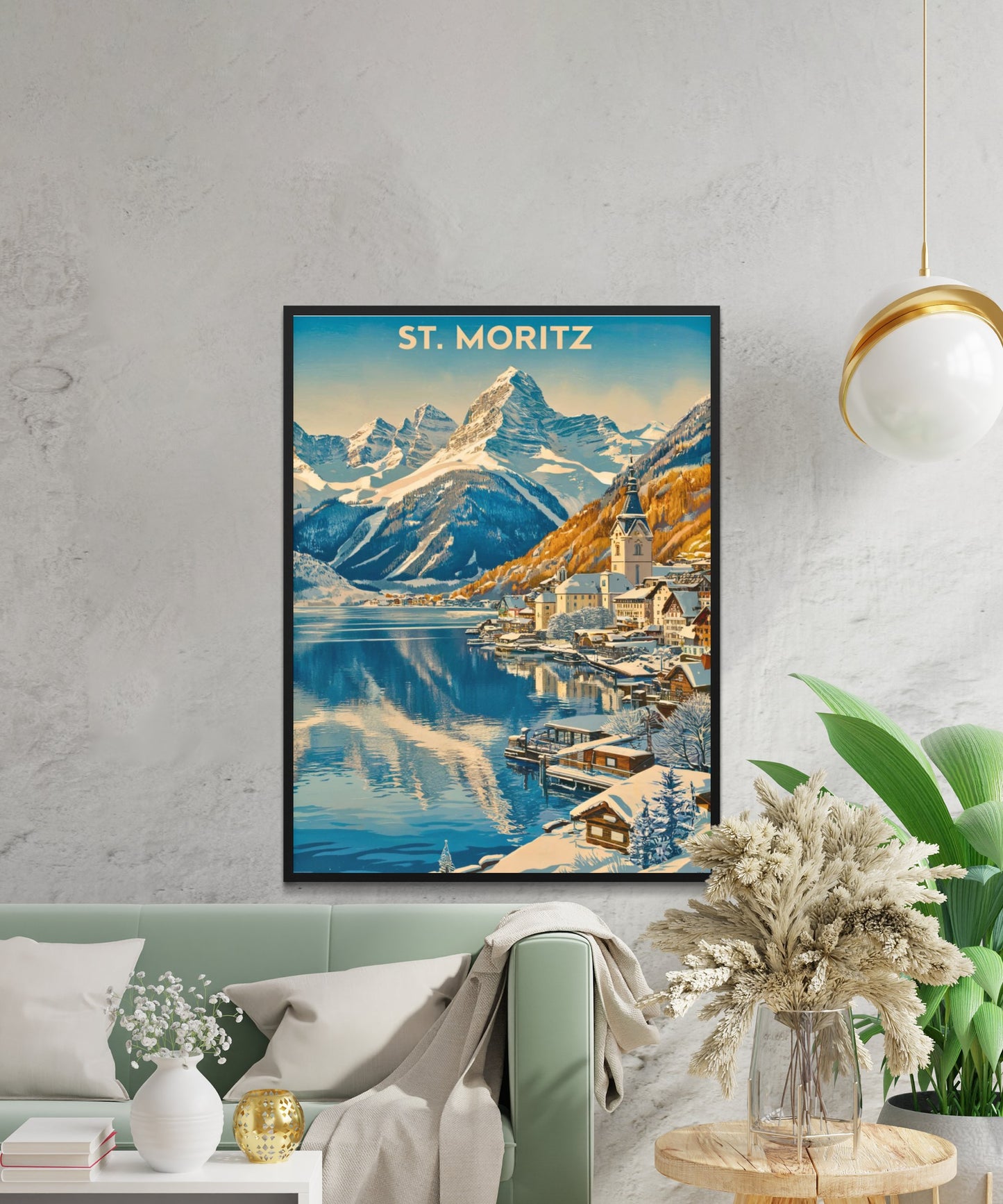 St. Moritz Vintage Travel Poster - Switzerland's Winter Wonderland