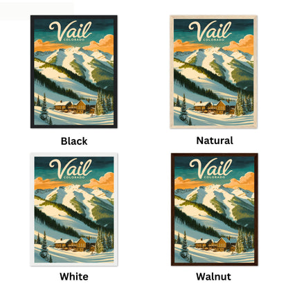 Vail Mountain Vintage Travel Poster - Charming Destination