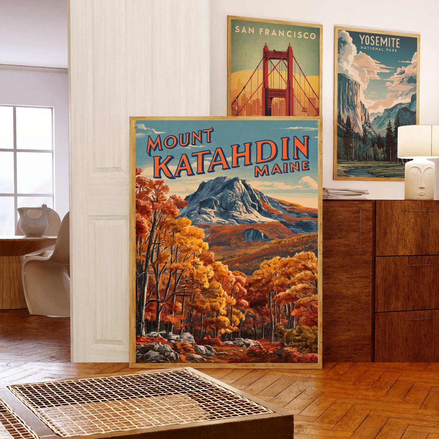 Mount Katahdin Vintage Travel Poster