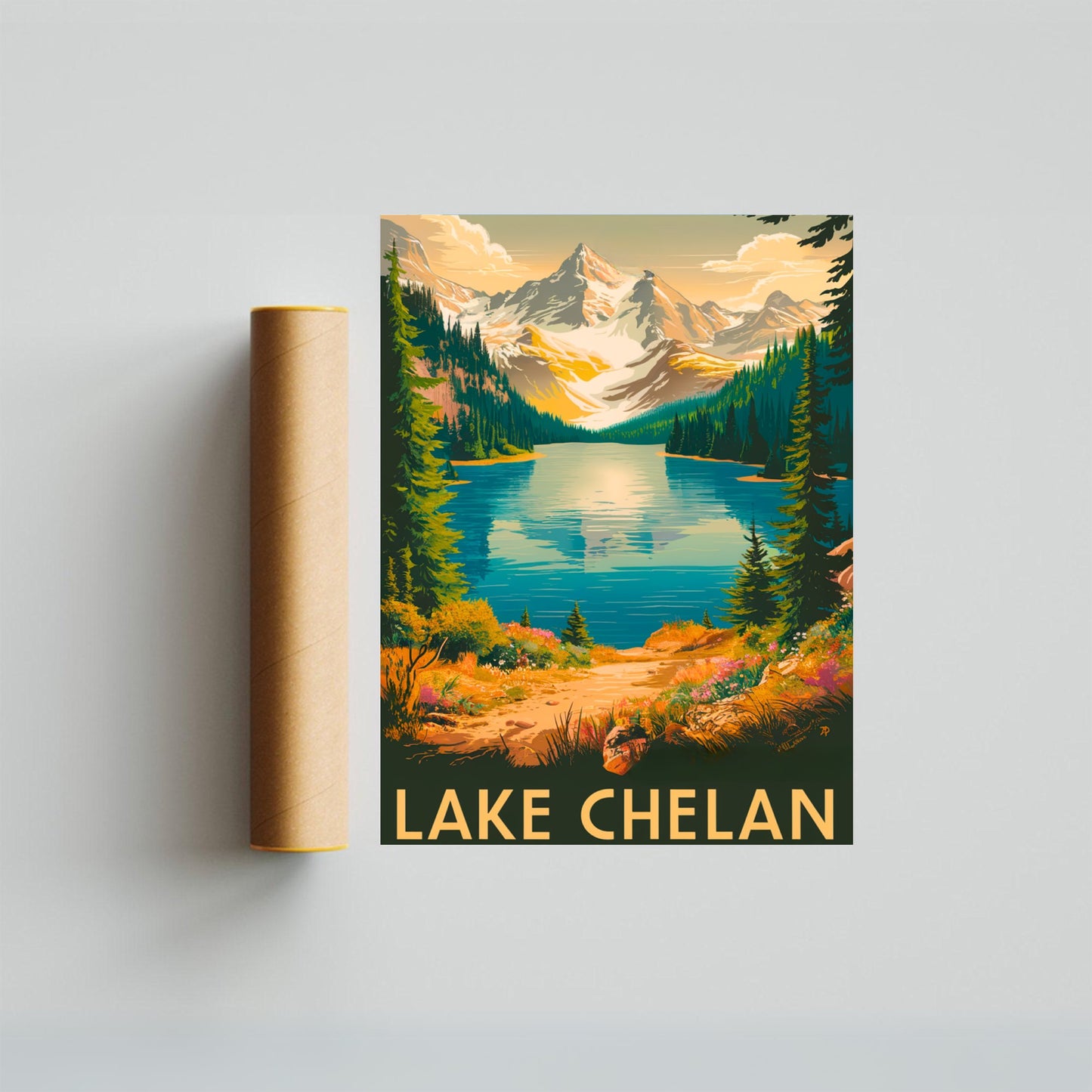 Lake Chelan Vintage Travel Poster - Pristine Waters