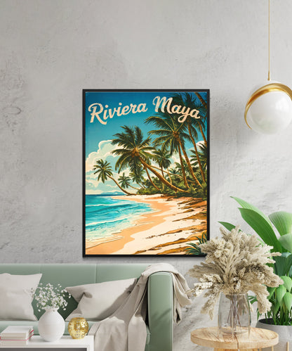 Riviera Maya Vintage Travel Poster - Mexico’s Coastal Paradise