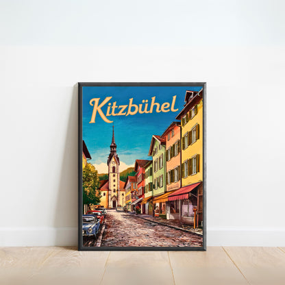 Kitzbühel Vintage Travel Poster - Austria's Winter Wonderland