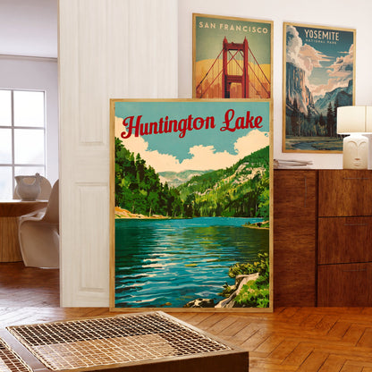 Huntington Lake Vintage Travel Poster