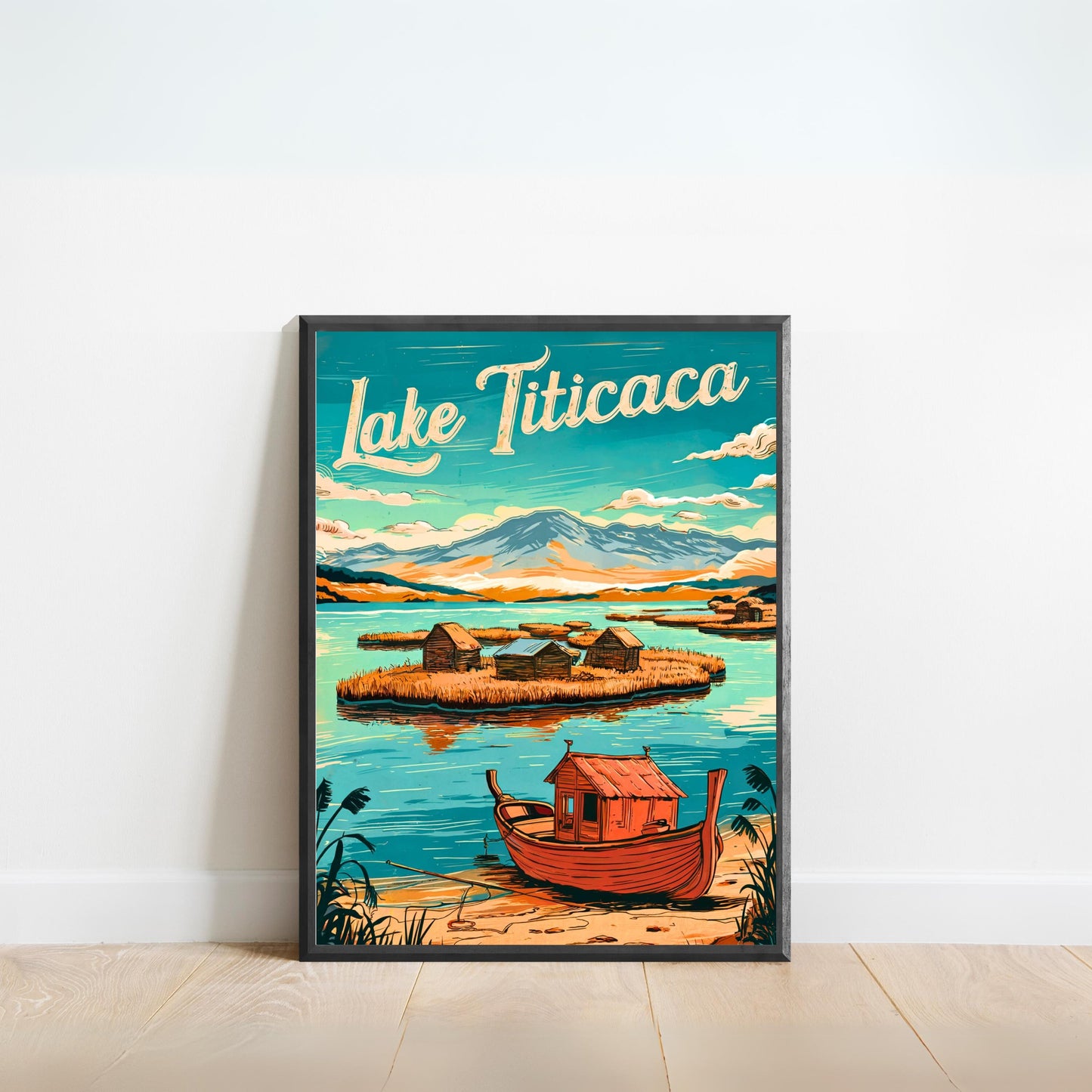 Lake Titicaca Vintage Travel Poster - Majestic Waters of the Altiplano