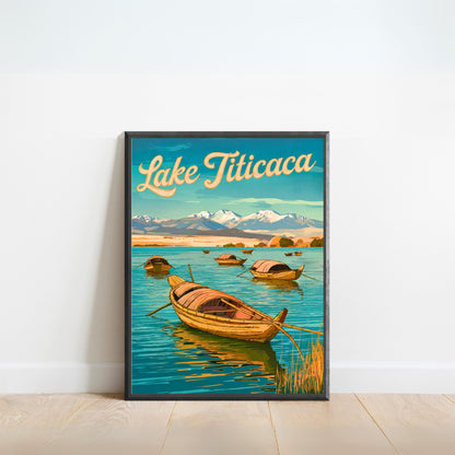 Lake Titicaca Vintage Travel Poster