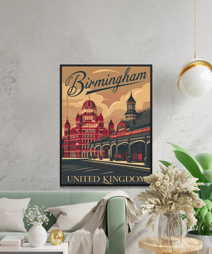 Birmingham Vintage Travel Poster -  Historic Canals