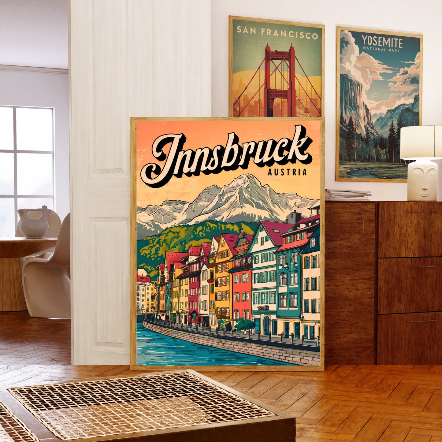 Innsbruck Vintage Travel Poster  - The Heart of Tyrol