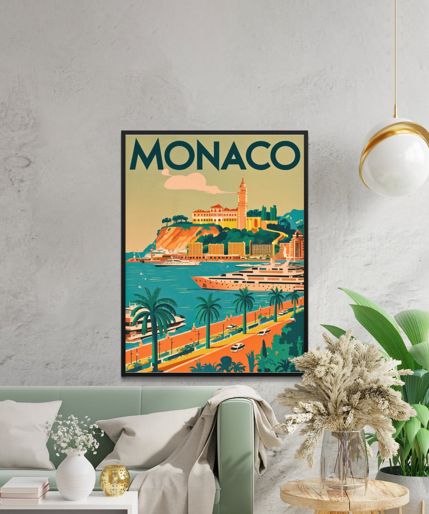 Monaco Vintage Travel Poster - Sea Side