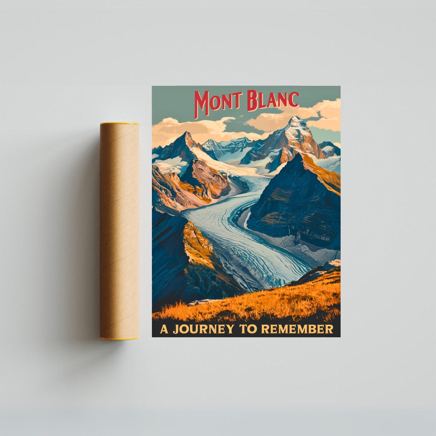 Mont Blanc Vintage Travel Poster