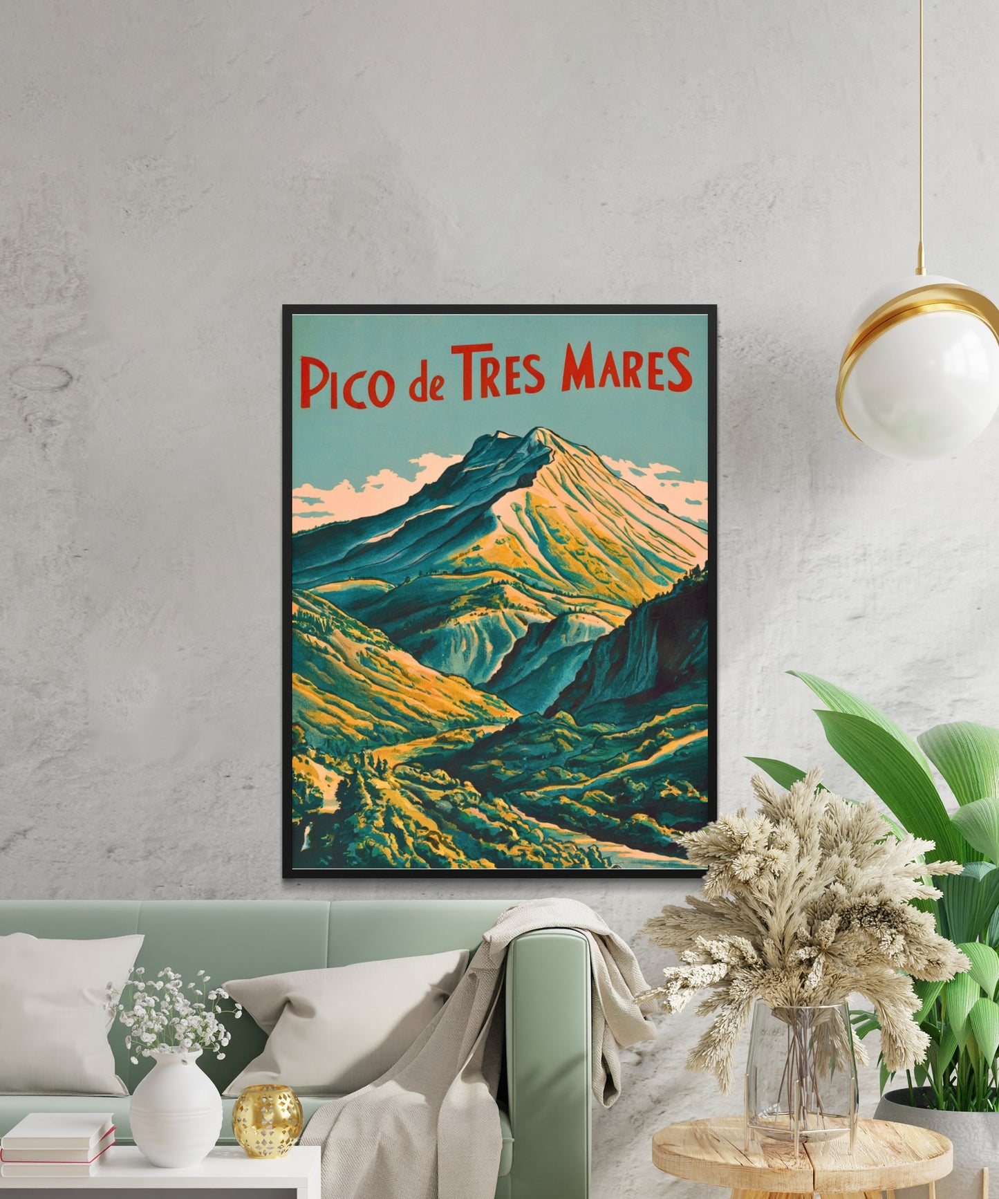 Pico de Tres Mares Vintage Travel Poster