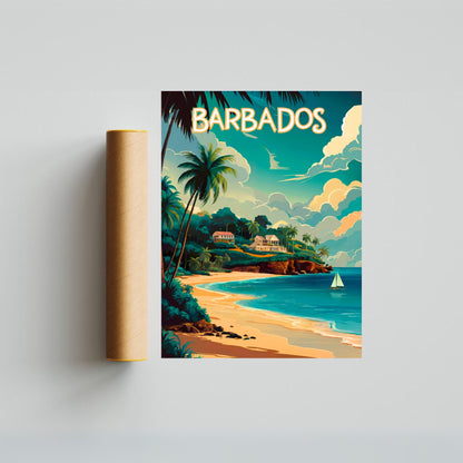 Barbados Vintage Travel Poster