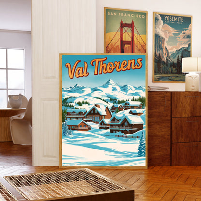 Val Thorens Vintage Travel Poster - Majestic Peaks