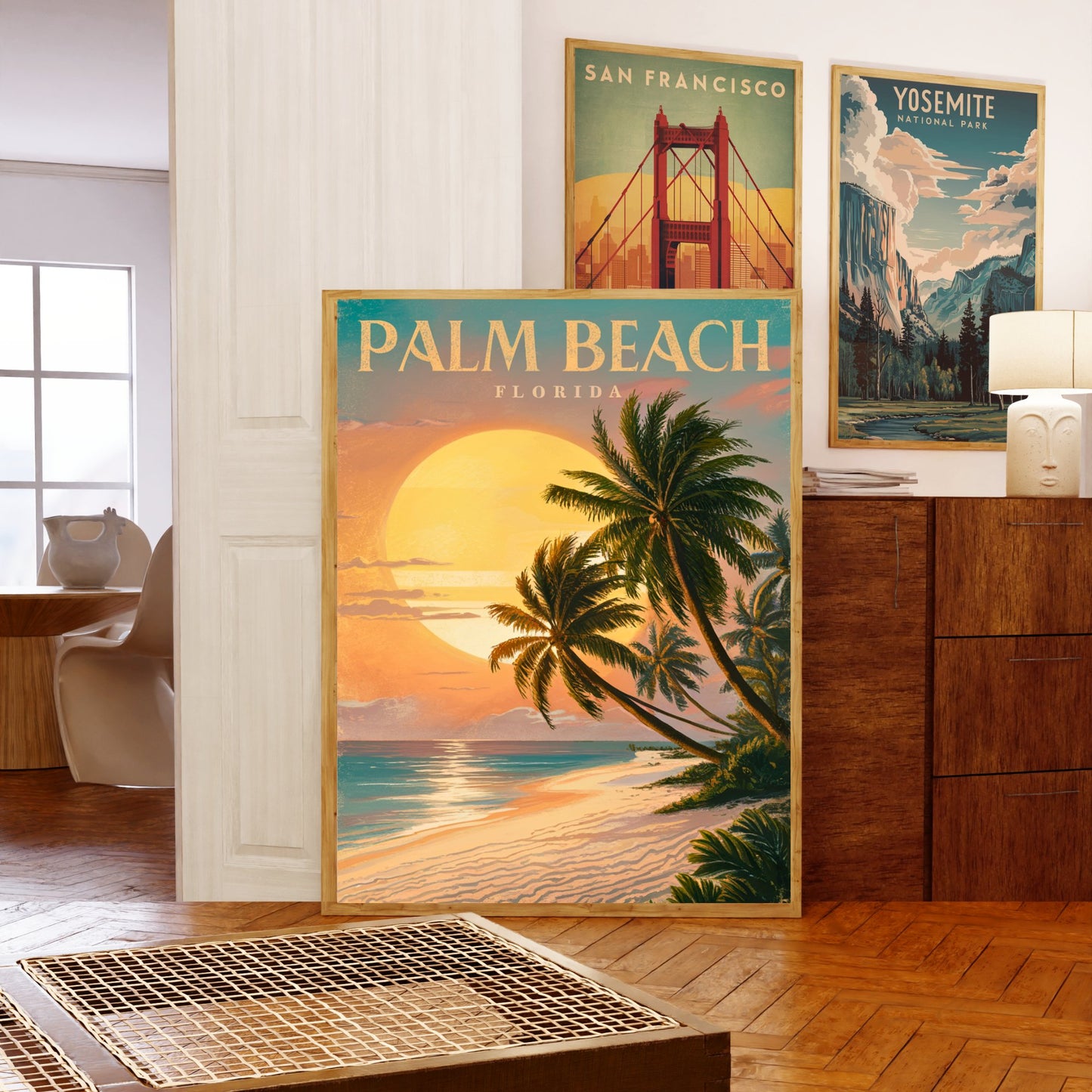 Palm Beach Vintage Travel Poster - Luxury and Sunshine