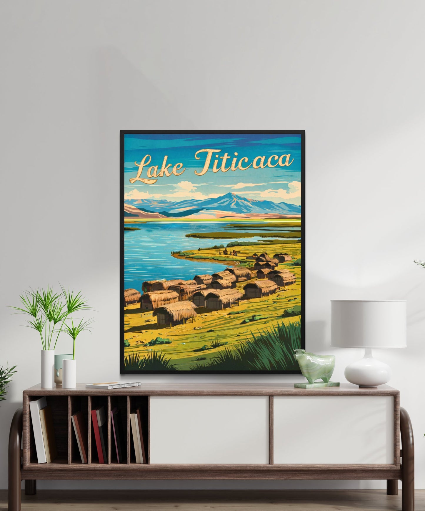 Lake Titicaca Vintage Travel Poster - Timeless Andean Serenity