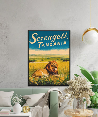 Serengeti Vintage Travel Poster - Timeless African Safari