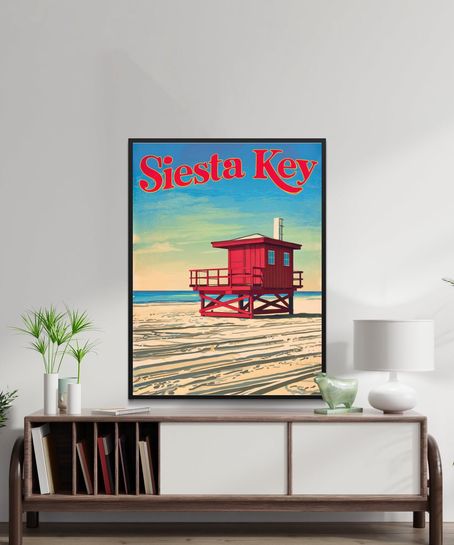 Siesta Key Vintage Travel Poster - Sunset Serenity