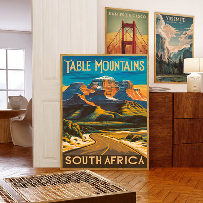 Table Mountain Vintage Travel Poster