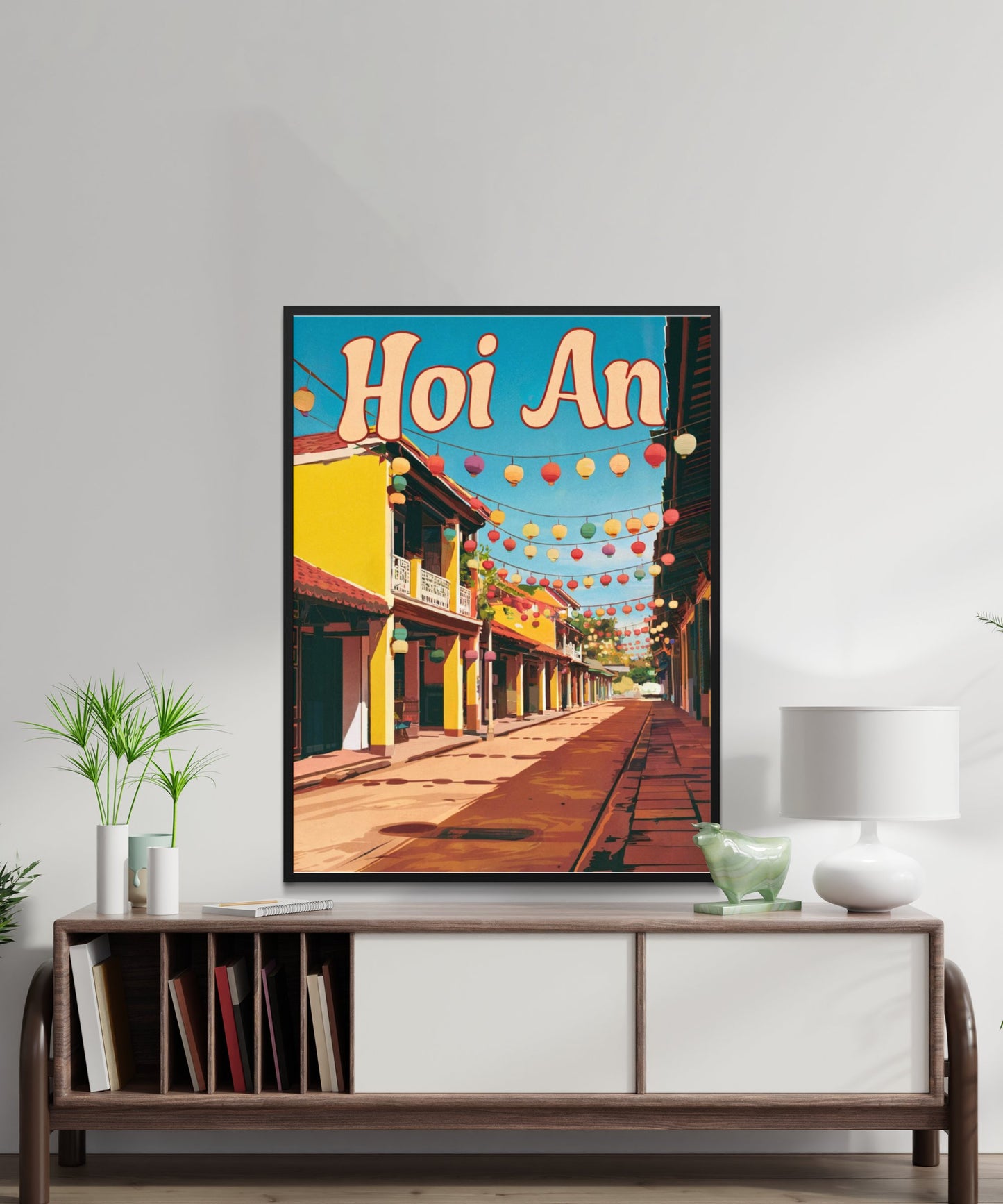 Hoi An Vintage Travel Poster - Lanterns of Old Town Charm in Vietnam