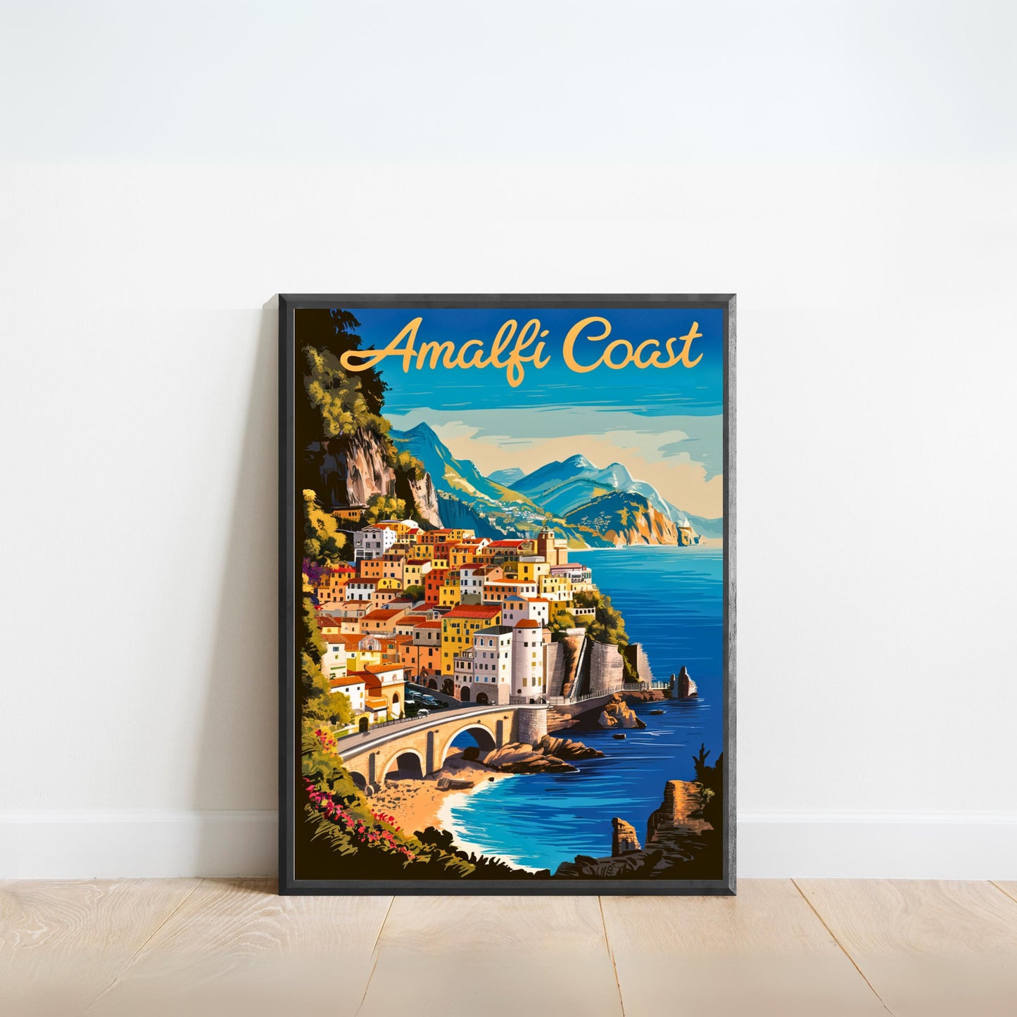 Amalfi Coast Vintage Travel Poster -Coastal Splendor