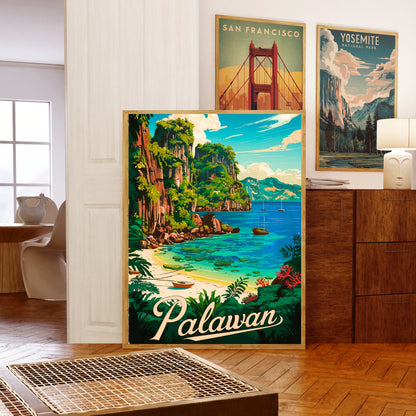 Palawan Vintage Travel Poster - Beautiful Views