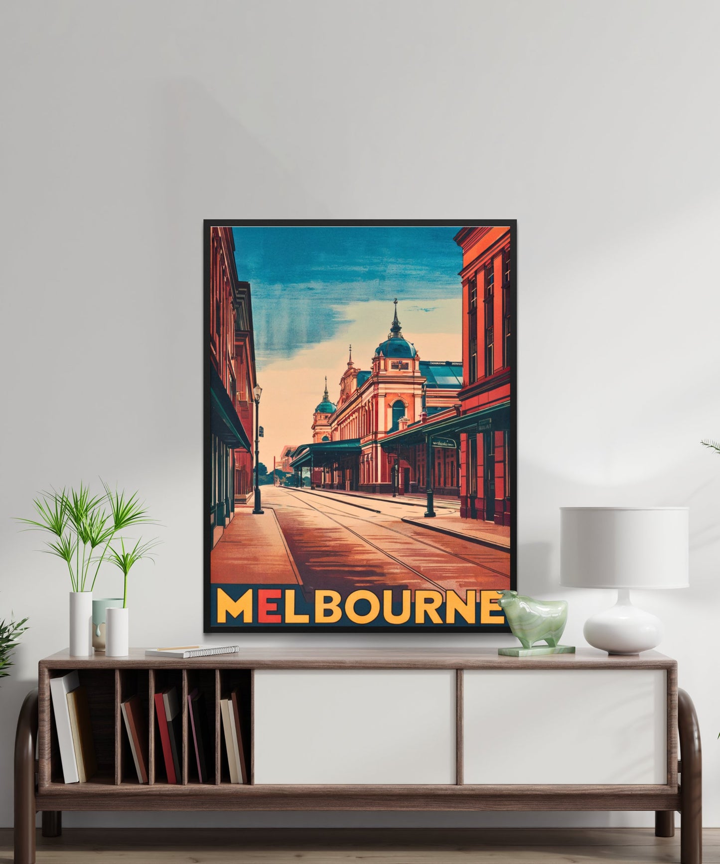 Melbourne Vintage Travel Poster - Flinders Street