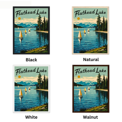 Flathead Lake Vintage Travel Poster - Montana Lake