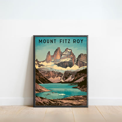 Mount Fitz Roy Vintage Travel Poster - Patagonian Majesty