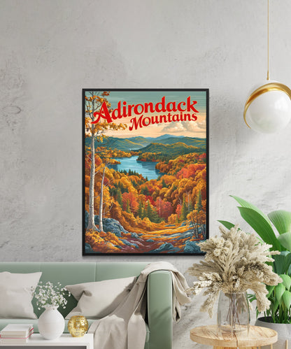 Adirondack Mountains Vintage Travel Poster - New York's Mountain Haven