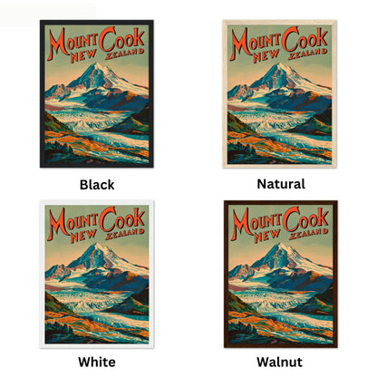 Mount Cook Vintage Travel Poster - New Zealand Majesty