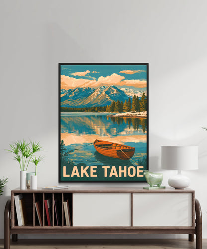 Lake Tahoe Vintage Travel Poster