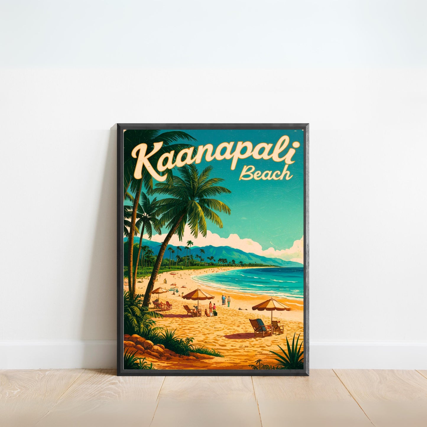 Kaanapali Beach Vintage Travel Poster