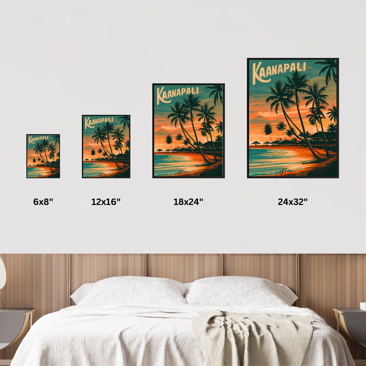 Kaanapali Beach Vintage Travel Poster - Serene Escape