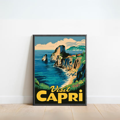 Capri Vintage Travel Poster - Island of Enchantment