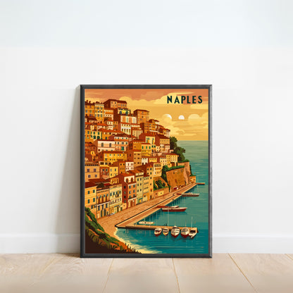 Naples Vintage Travel Poster - Bay of Naples Beauty