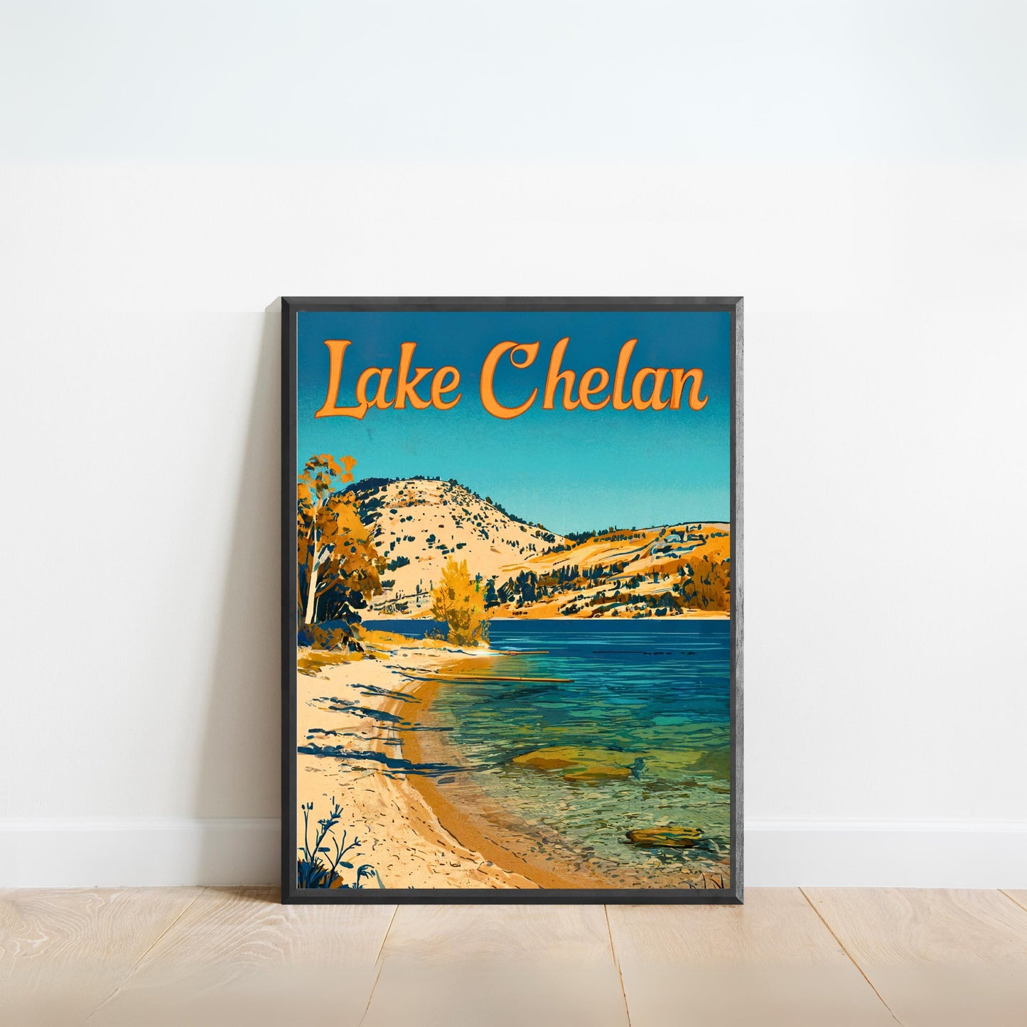 Lake Chelan Vintage Travel Poster - Serenity in the Cascades