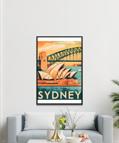 Sydney Vintage Travel Poster - Harbour City