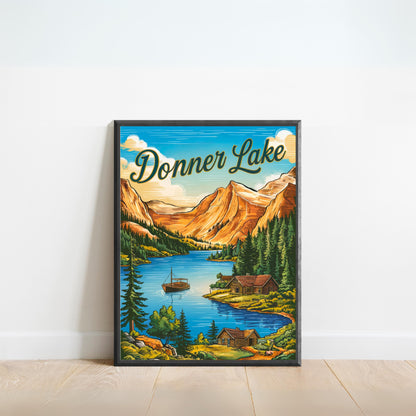 Donner Lake  Vintage Travel Poster