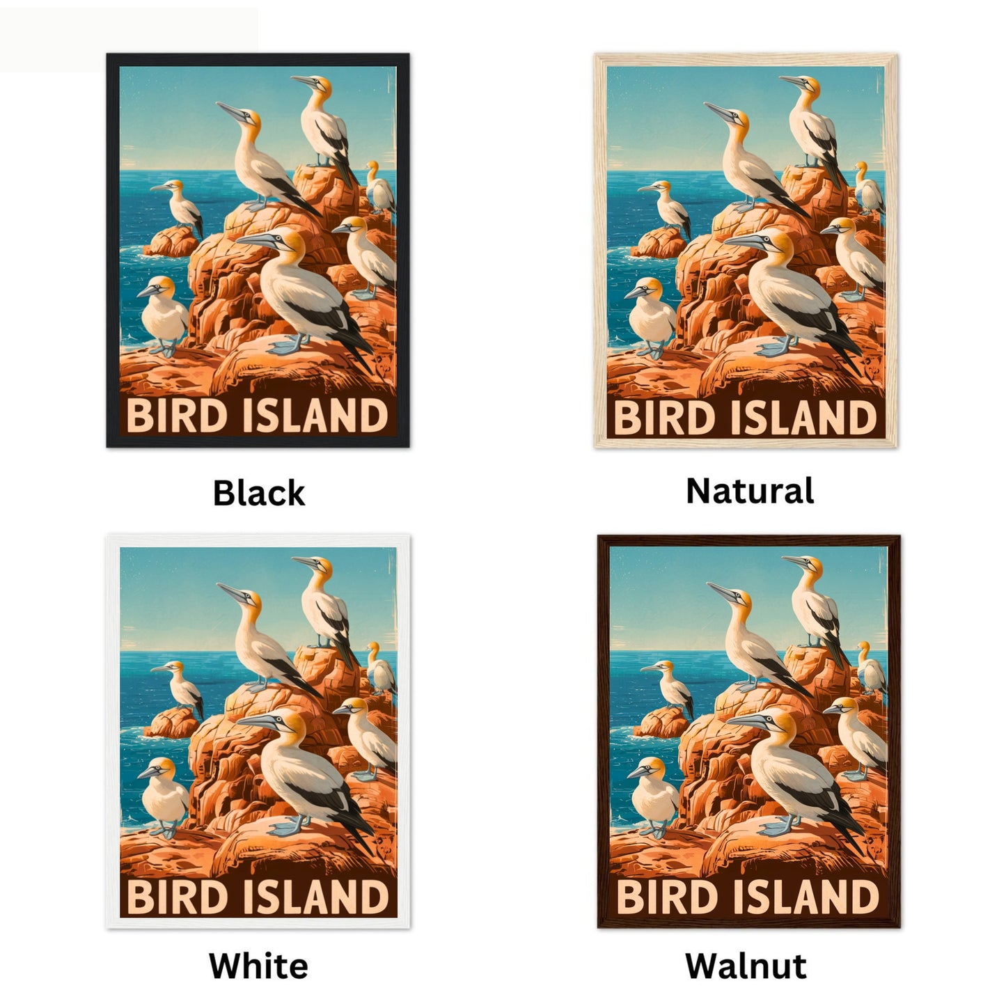 Bird Island Vintage Travel Poster