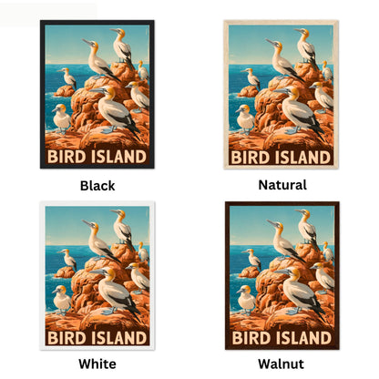 Bird Island Vintage Travel Poster